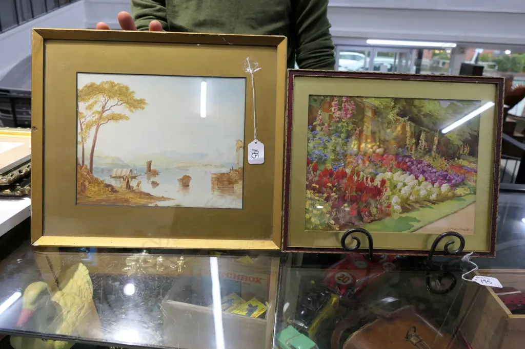 EARLY 19thC WATERCOLOUR LANDSCAPE & PRINT Image 1++