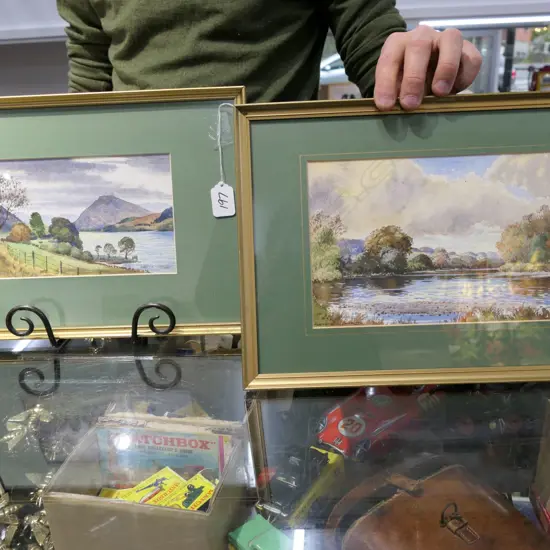 PR W/C BY ALAN B CHARLTON, LAKE DISTRICT & THE TYNE RIVERS. 270 X 380mm OVERALL