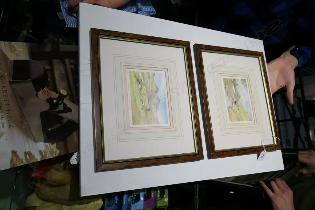 K.W.BURTON - 2 CHROMOLITHOS - ASHNERS BRIDGE & LANGDALE PIKES. 260 x 310mm OVERALL Image 1++