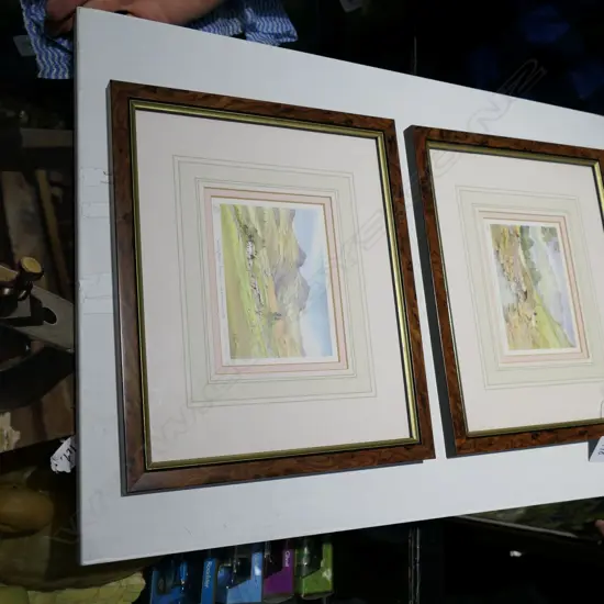 K.W.BURTON - 2 CHROMOLITHOS - ASHNERS BRIDGE & LANGDALE PIKES. 260 x 310mm OVERALL