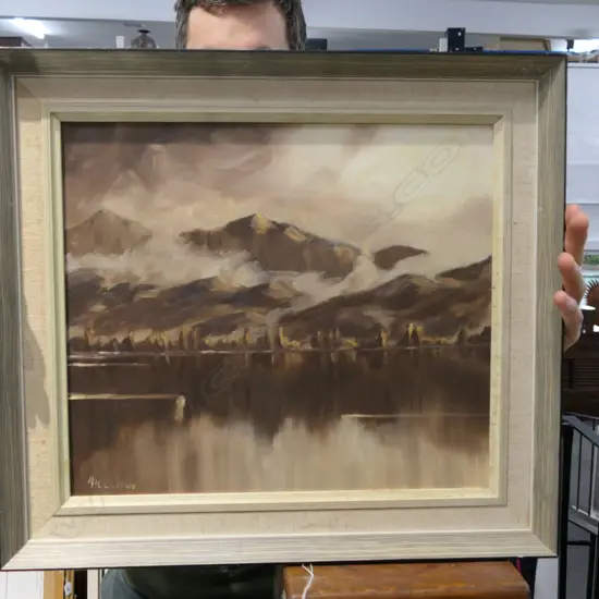 A. PELLOW 'FIRST LIGHT LAKE WANAKA' OIL ON BOARD