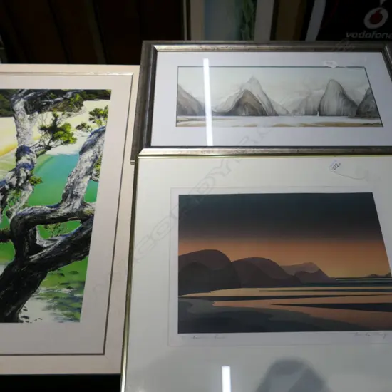 2 FRAMED PRINTS + BEVERLEY NEUTZE SCREENPRINT, 770 X 540MM