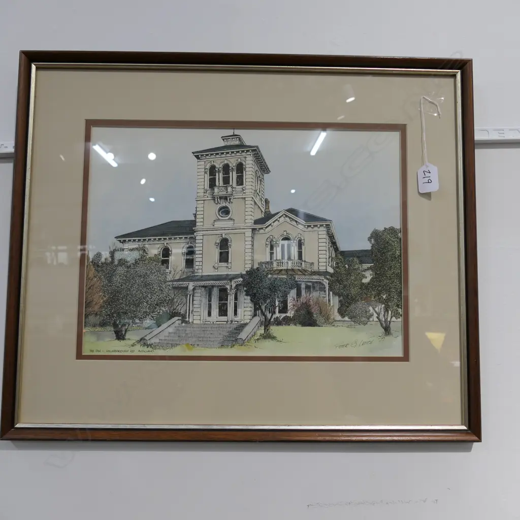 PETER LEITCH PRINT WITH HAND-COLOUR 'PAH HOMESTEAD' 1977 Image 1++