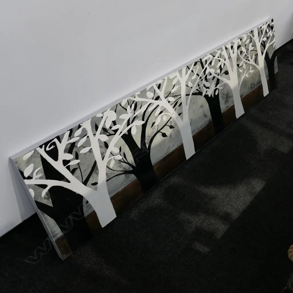 LARGE CONTEMPORARY ARTWORK ENAMEL ON CANVAS - TREES Image 1++