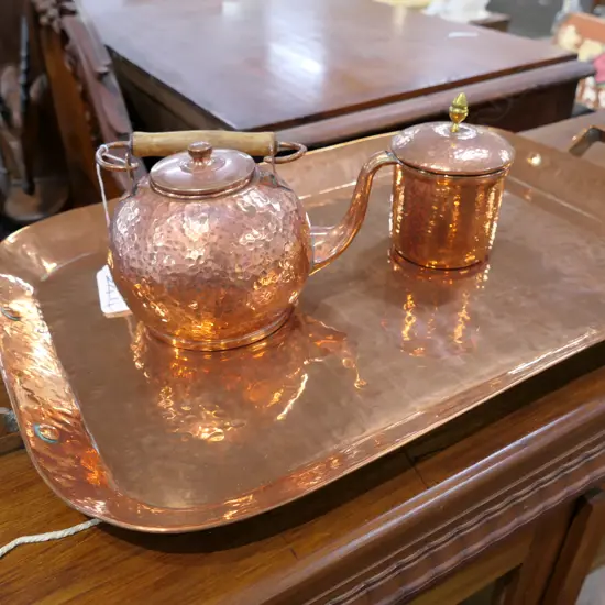 COPPER TRAY ( L. 580), KETTLE ETC