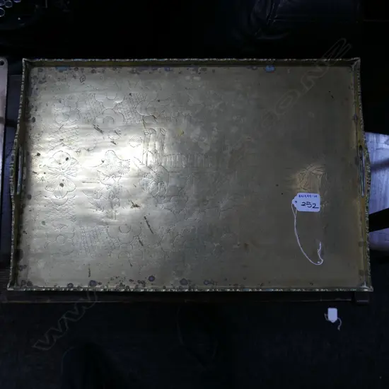 CHINESE BRASS TRAY W.470mm