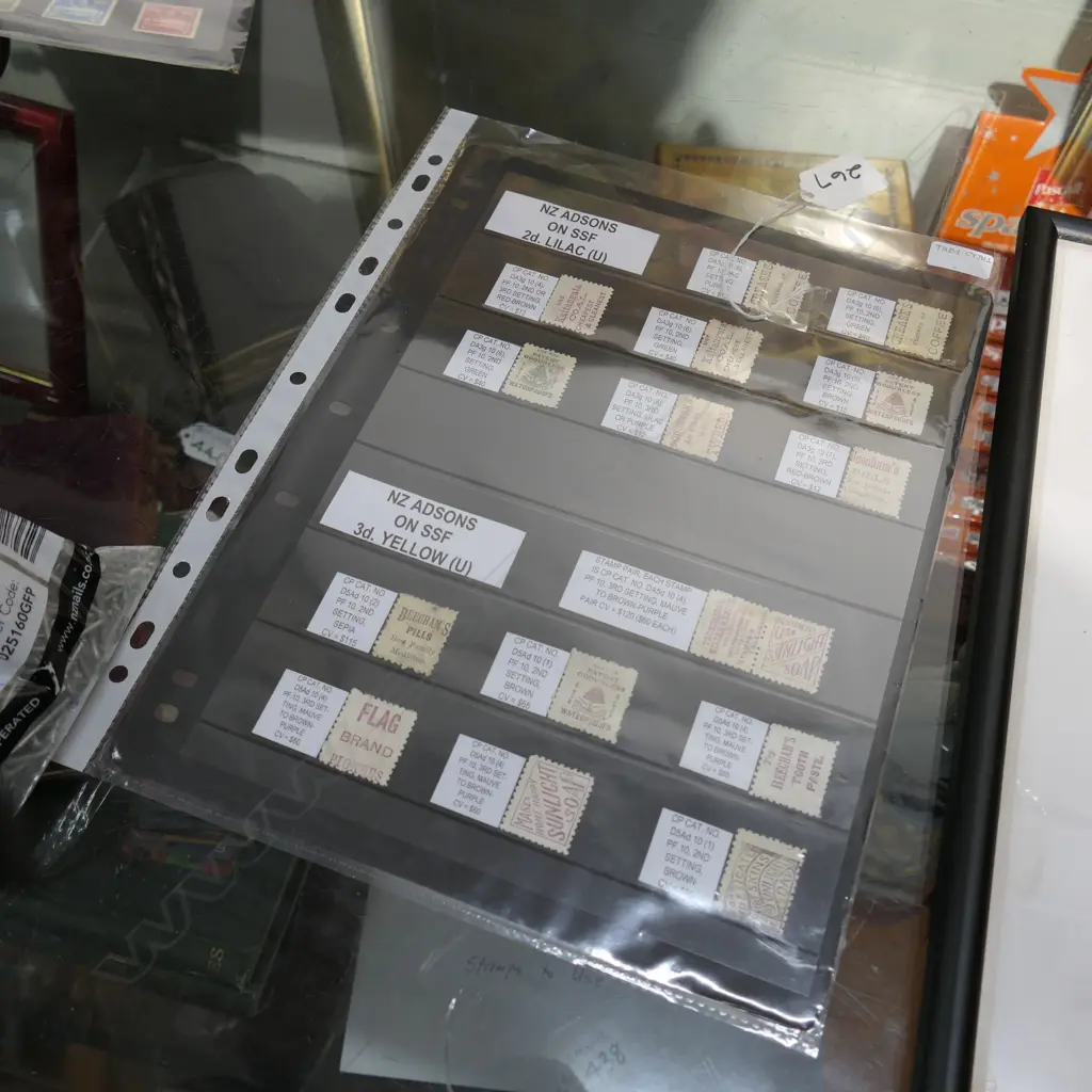 PAGE COLONIAL NZ ADVERTISING STAMPS ON REVERSE Image 1++