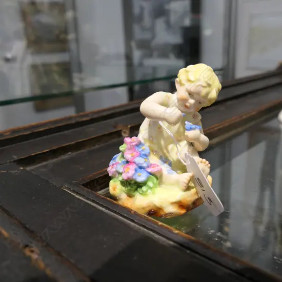 ROYAL WORCESTER FIGURE MISCHIEF RW2918 PUCE B/S - 3½",  MODELLER FREDA DOUGHTY 1931-1957