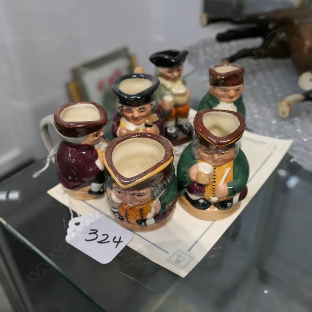 ROYAL DOULTON SET OF 6 TINY TOBIES 1" TO 2½",1996, LTD EDT OF 2500 ORIG 1930s DESIGNS REPRODUCED BY Wm HARPER Image 1++