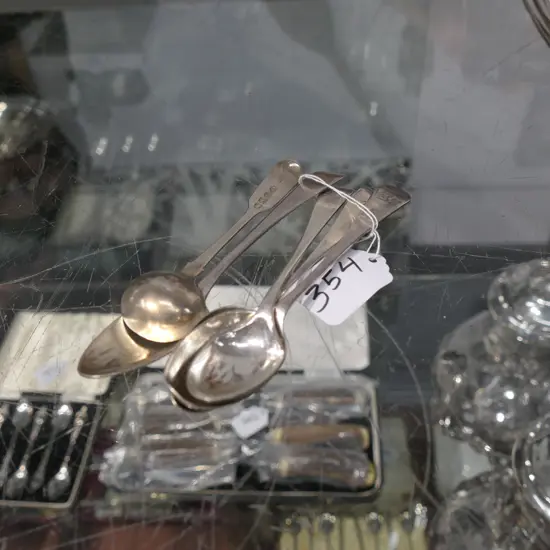 4 SILVER SPOONS & SALT SPOON 80GM