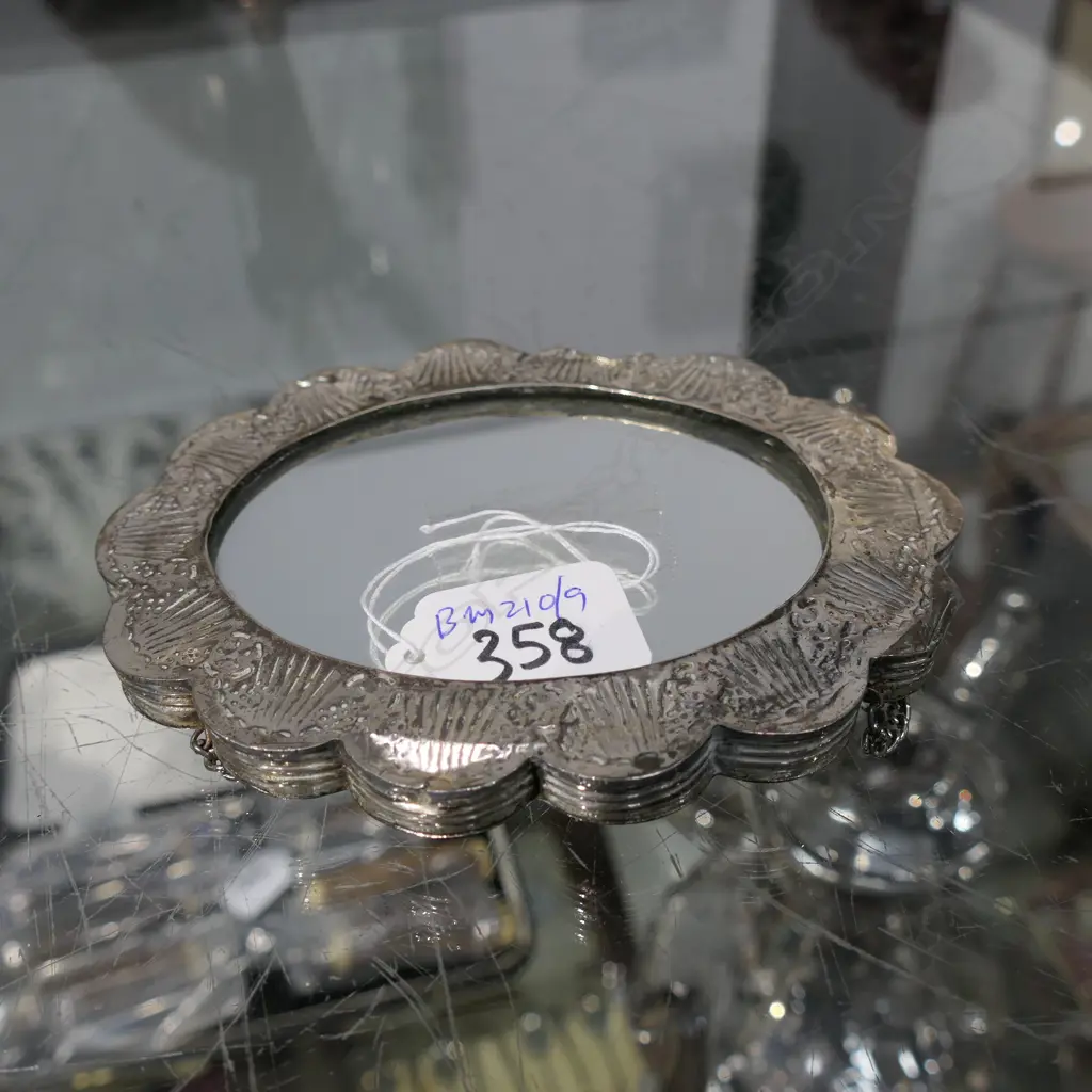 SMALL EASTERN SILVER FRAMED MIRROR L 140 MM Image 1++