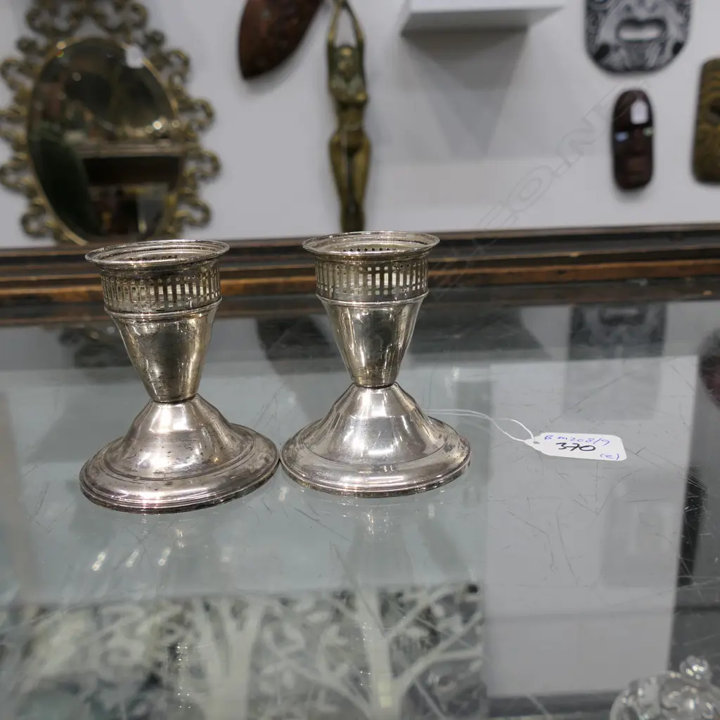 PR OF STG SILVER CANDLE STICKS H 80 MM Image 1++