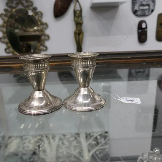 PR OF STG SILVER CANDLE STICKS H 80 MM