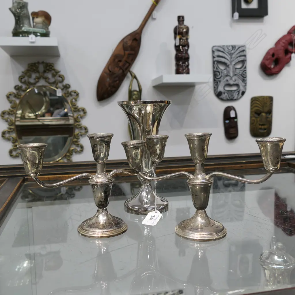 2 EP CANDELABRA & SML EP VASE Image 1++