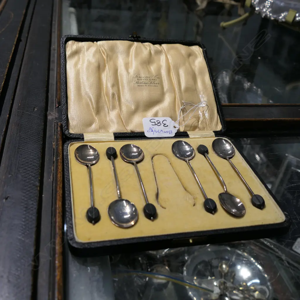 CASED S/SILVER COFFEE SPOONS Image 1++