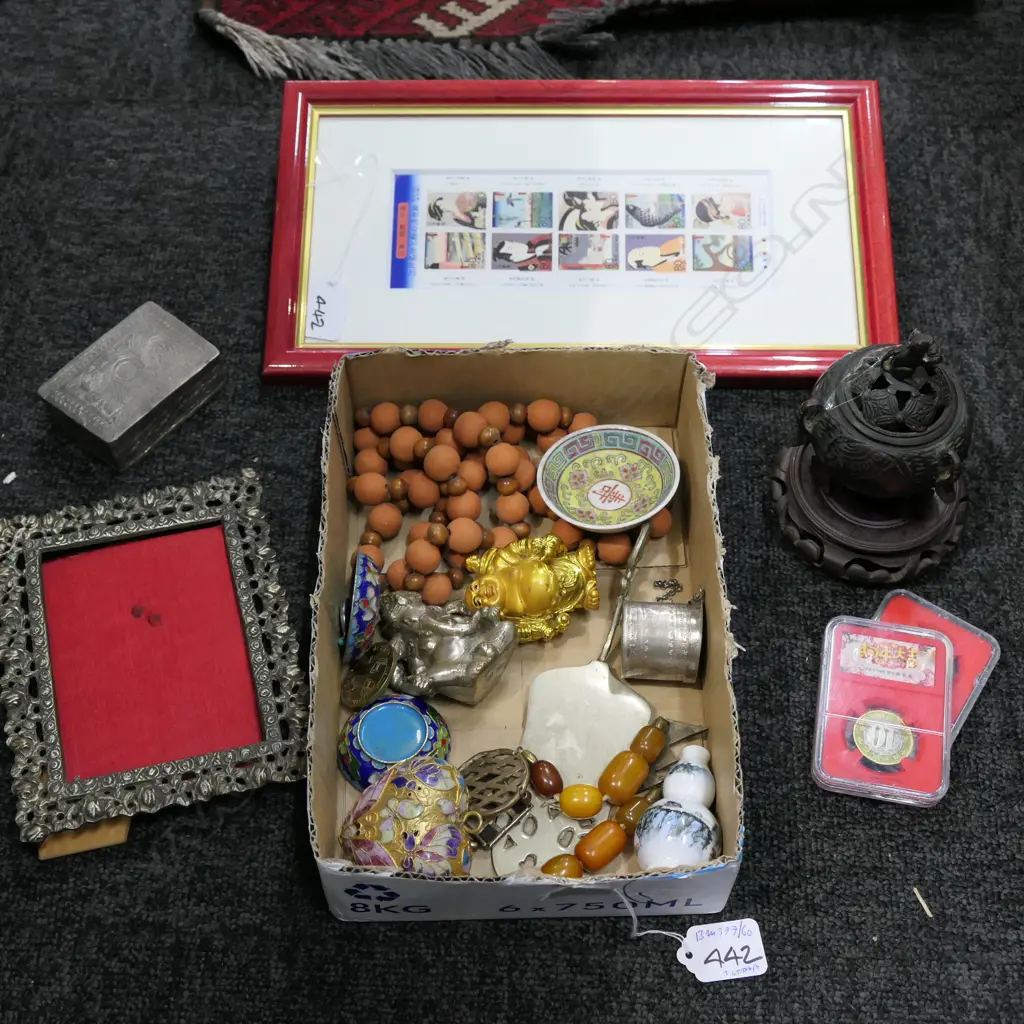 LOT ASST ORIENTAL ITEMS / STAMPS ETC Image 1++