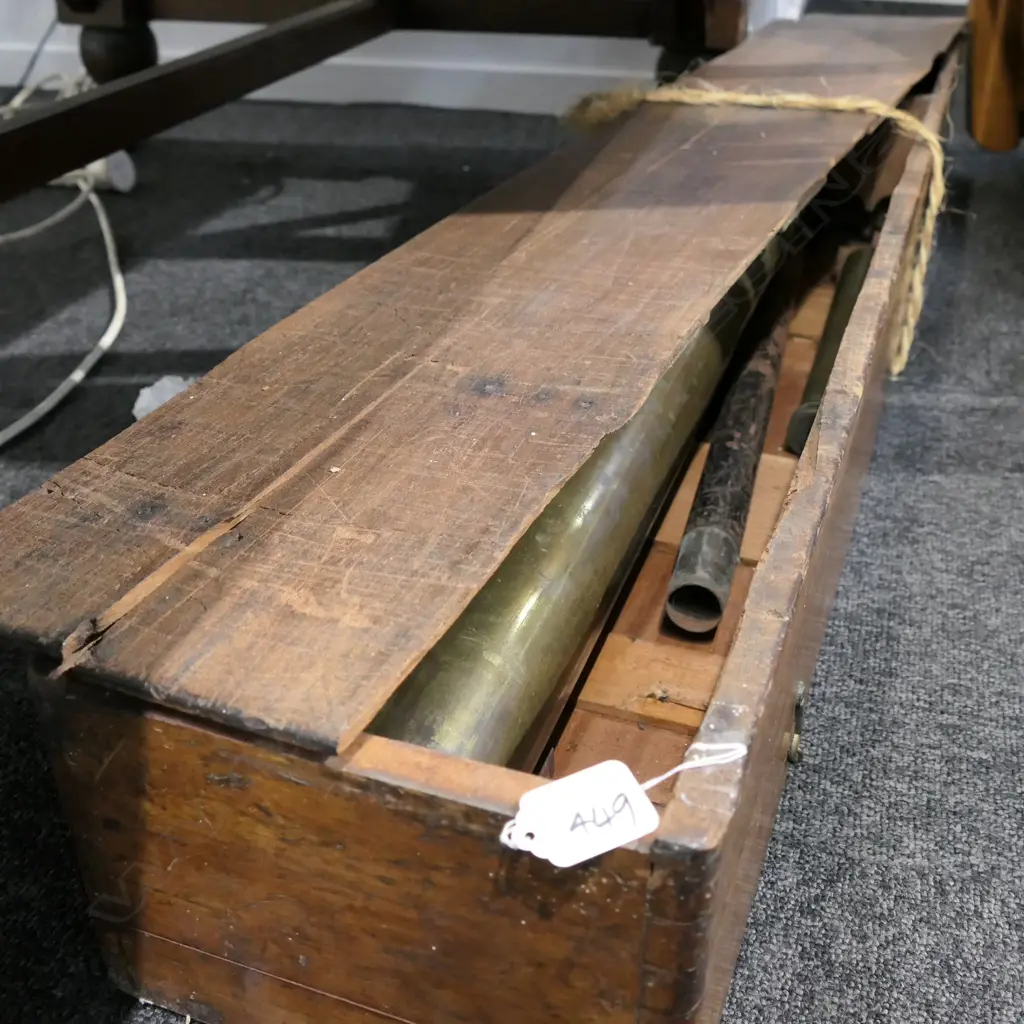 19TH C CASED BRASS TELESCOPE Image 1++