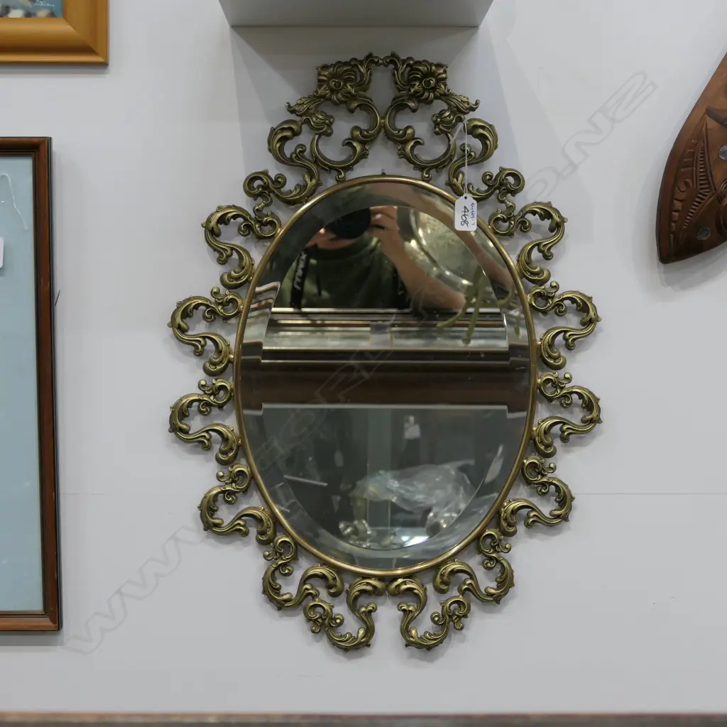 METAL GILT FRAMED MIRROR Image 1++