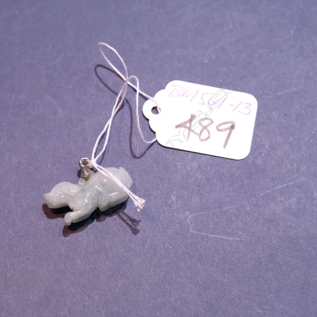 JADE DOG PENDANT PALE TONES Image 1++