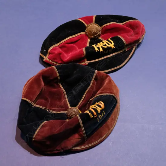2 EARLY AUCKLAND RUGBY UNION CAPS 1911 & 1936
