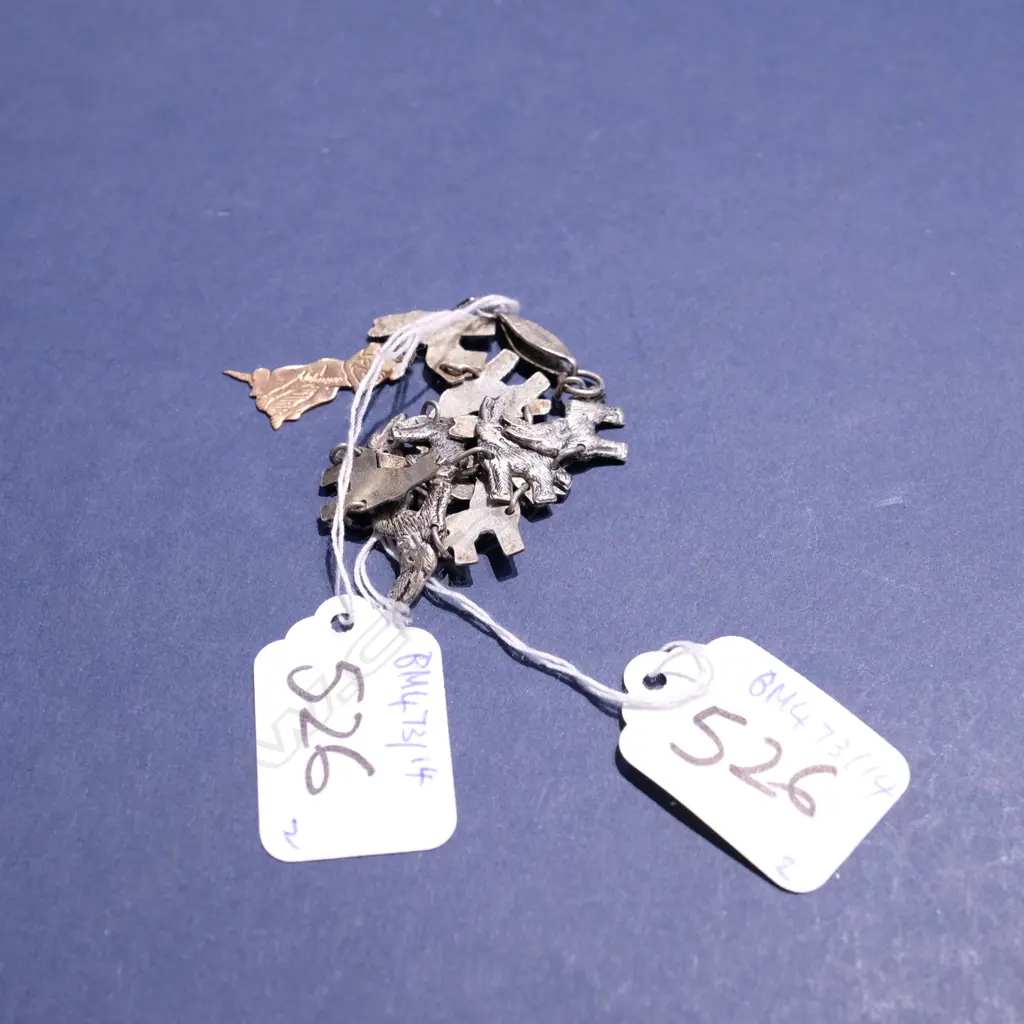 9CT GOLD DOG PENDANT (.915G) & SILVER DONKEY BRACELET (12.6G) Image 1++