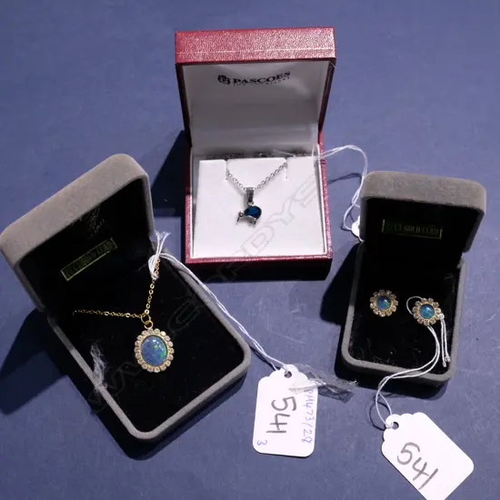 OPAL EARRINGS & PENDANT SET + PAUA KIWI ON SILVER? CHAIN