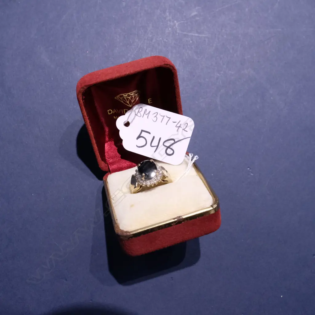 9CT GOLD SAPPHIRE/DIAMOND RING Image 1++