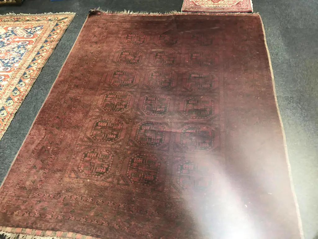 ANTIQUE HAND KNOTTED TURKOMAN CARPET 2.7M X 2.1M Image 1++