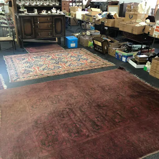 ANTIQUE HAND KNOTTED TURKOMAN CARPET 2.7M X 2.1M