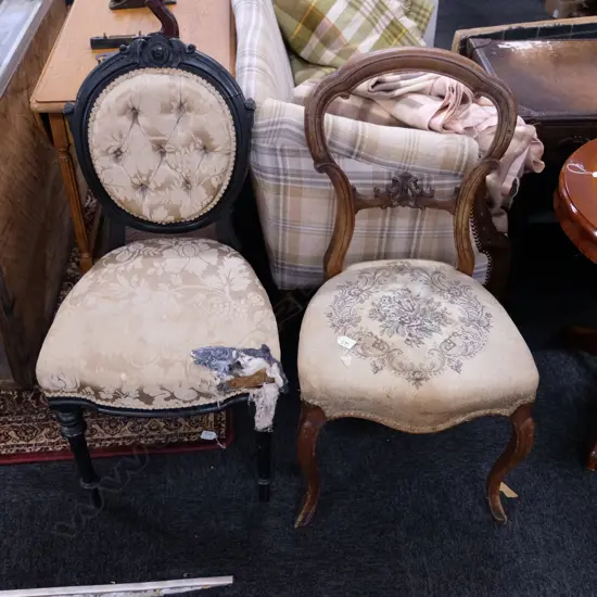 2 ASST VICT. BALLOON BACK DINING CHAIRS