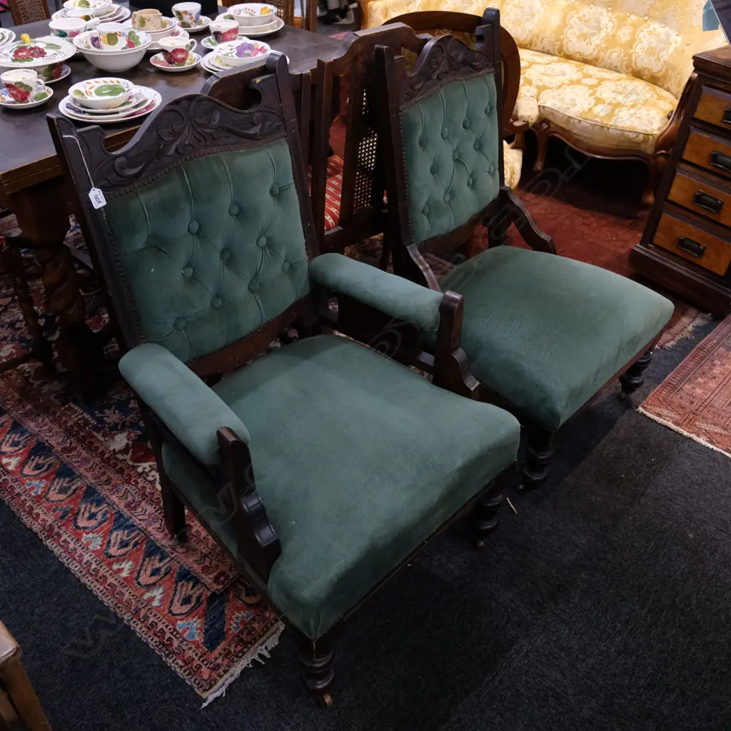 COLONIAL KAURI GRANDMOTHER GRANDFATHER CHAIRS H. 1010MM Image 1++