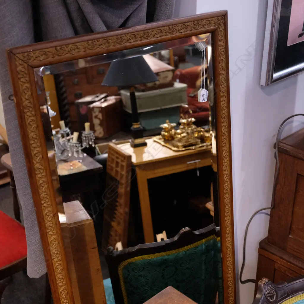 INDO-PERSIAN CARVED HARDWOOD HALL MIRROR. H.1620mm Image 1++