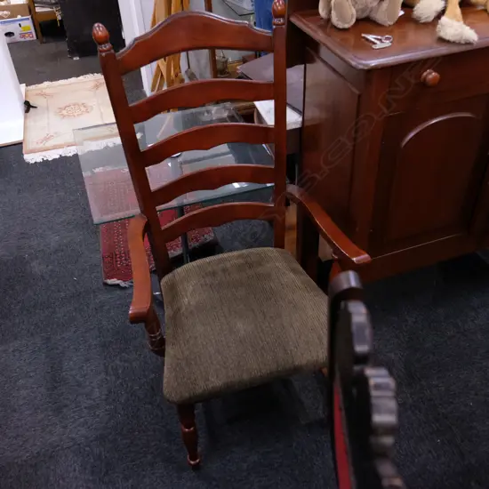 PR MAHOGANY LADDERBACK  CARVER CHAIRS H. 1120MM