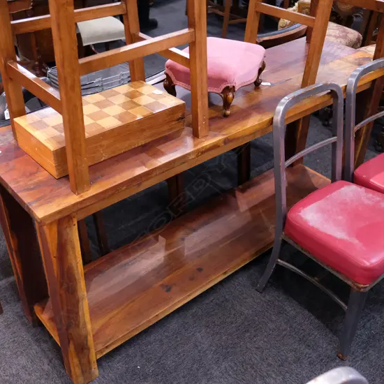 HARDWOOD RUSTIC SIDE TABLE W. 1600MM H. 760MM