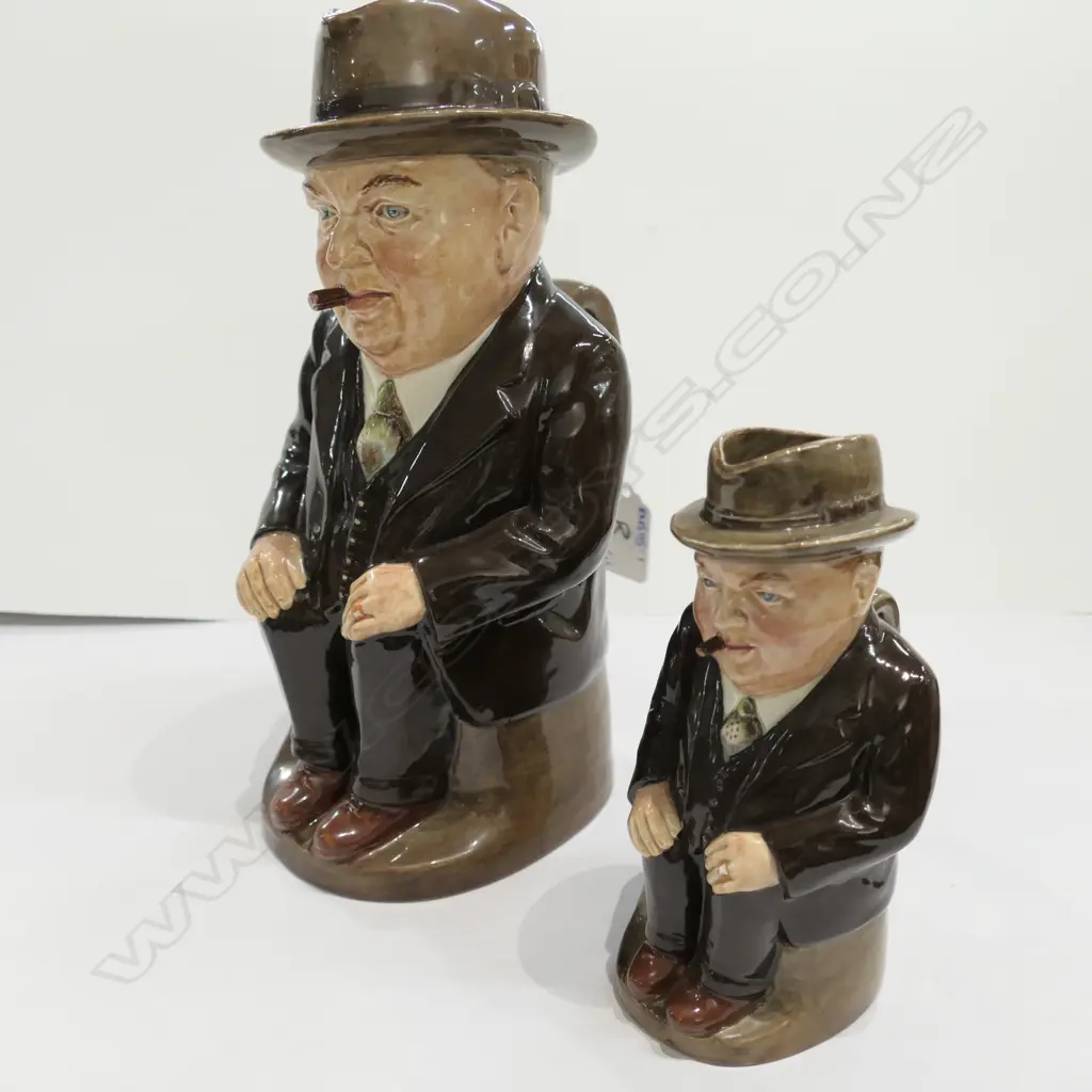 2 'CLIFF CORNELL' TOBY BROWN JUGS LGE + SML Image 1++