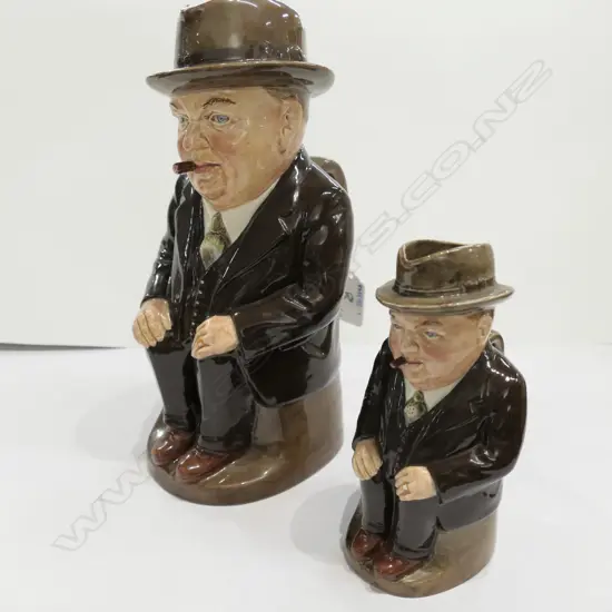 2 'CLIFF CORNELL' TOBY BROWN JUGS LGE + SML