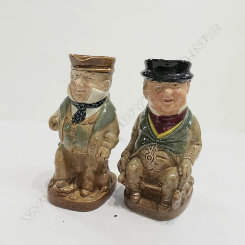 2 SML R/D TOBY JUGS 'CAP'N CUTTLE' + 'MR. PICKWICK' Image 1++