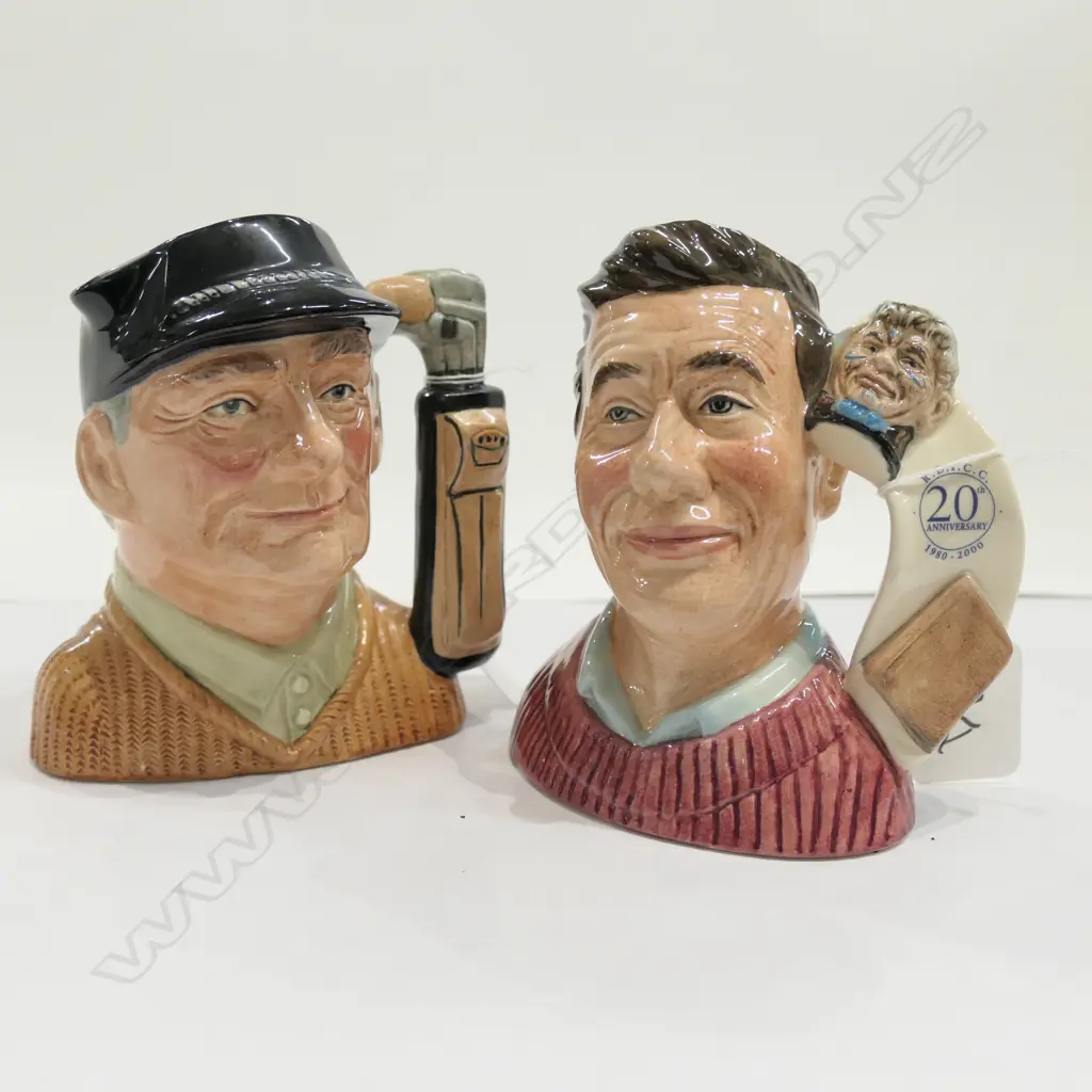 2 R/D CHARACTER JUGS 'THE JUG COLLECTOR' + 'GOLFER' Image 1++