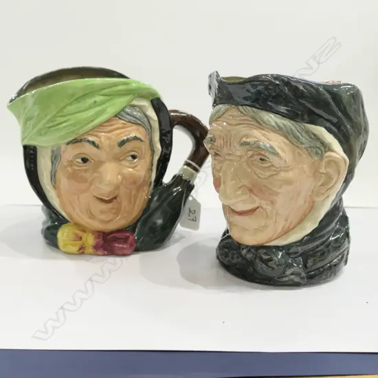 R/D LGE CHARACTER JUGS - SAIREY GAMP + TOOTHLESS GRANNY (RARE BACK STAMP) 