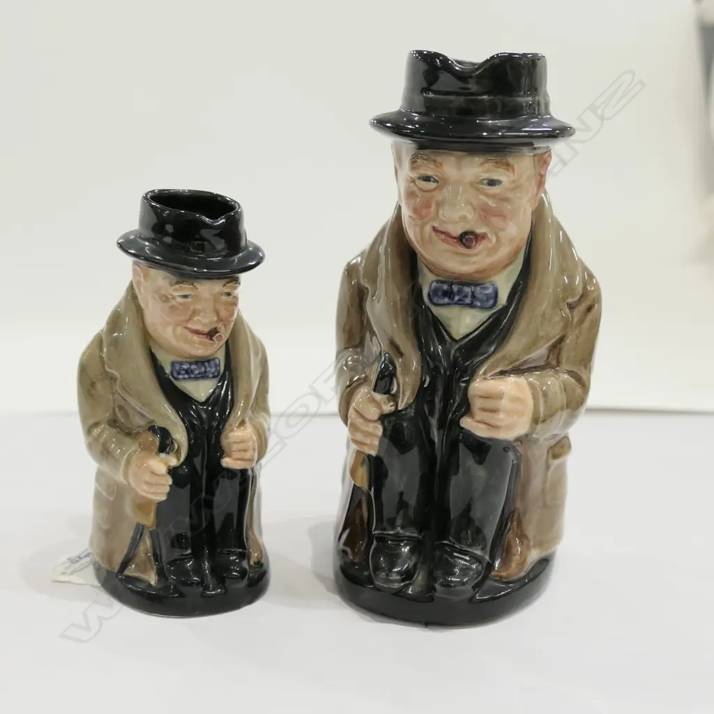 R/D 2 CHURCHILL TOBY JUGS - MEDIUM/SMALL Image 1++