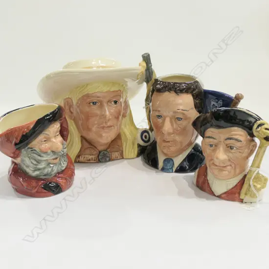 4 R/ DOULTON CHARACTER JUGS ANNIE OAKLEY ETC H 130 MM
