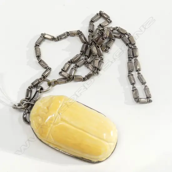 IVORY SCARAB PENDANT ON CHAIN