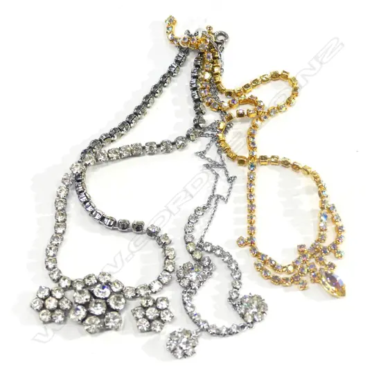 3 DIAMANTE NECKLACES