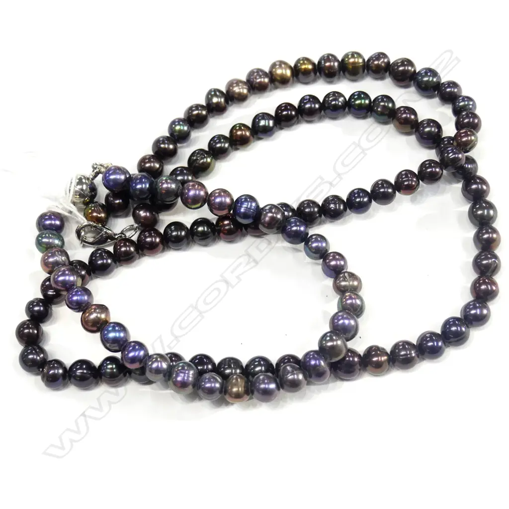 BLACK PEARL NECKLACE AND BRACELET Image 1++