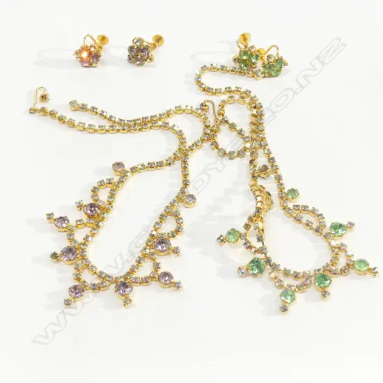 2 BOX SETS OF G.P.CRYSTAL NECKLACE & EARRING SETS