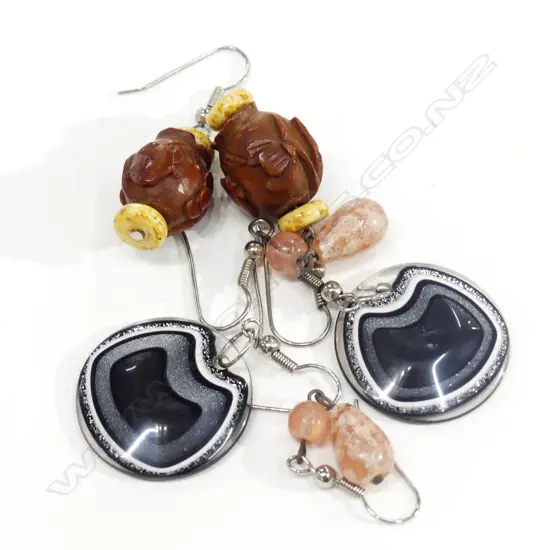 3 PRS OF DROP EARRINGS