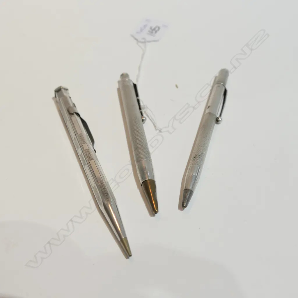 1 SILVER, 2 SILVER PLATE PROPELLING PENCILS Image 1++