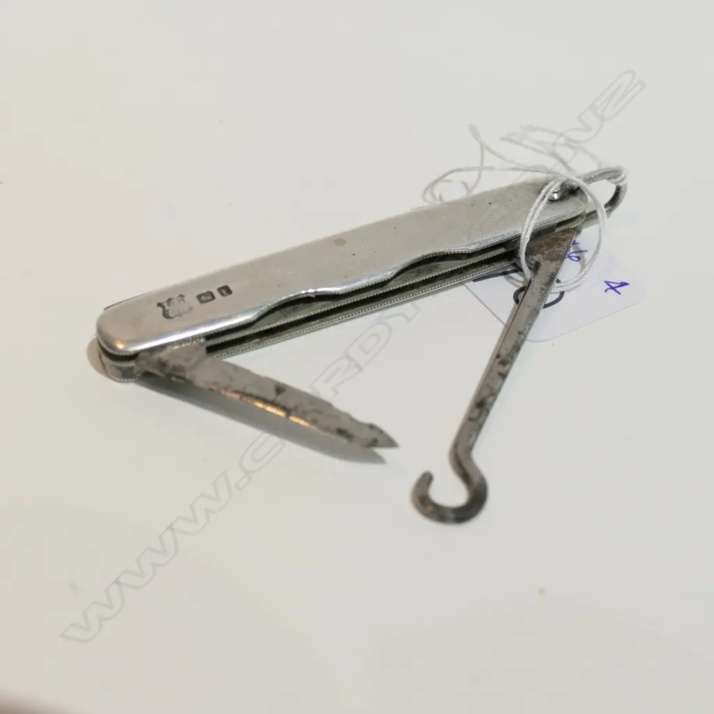 SILVER PEN KNIFE/BUTTON HOOK, SHEFFIELD 1898 Image 1++