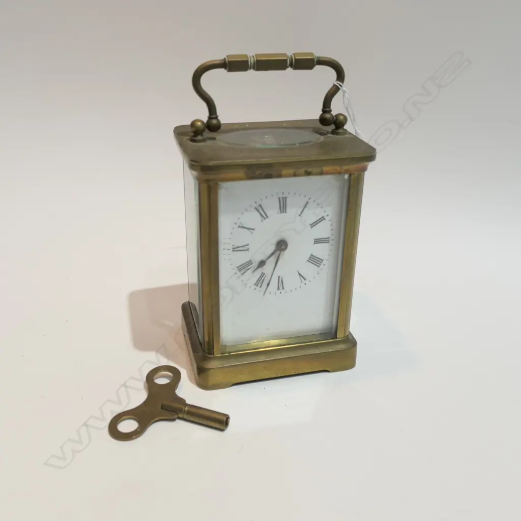 BRASS CARRIAGE CLOCK H. 110MM; 17540 Image 1++