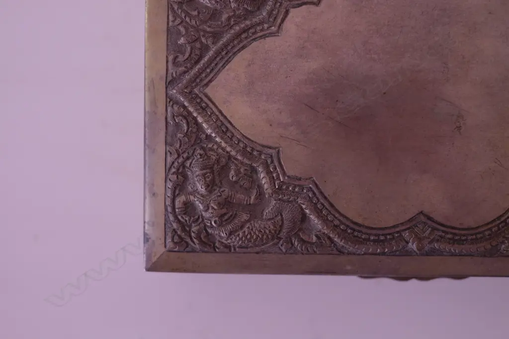 THAI SILVER CIGARETTE CASE/JEWELLERY BOX W. 165MM Image 1++